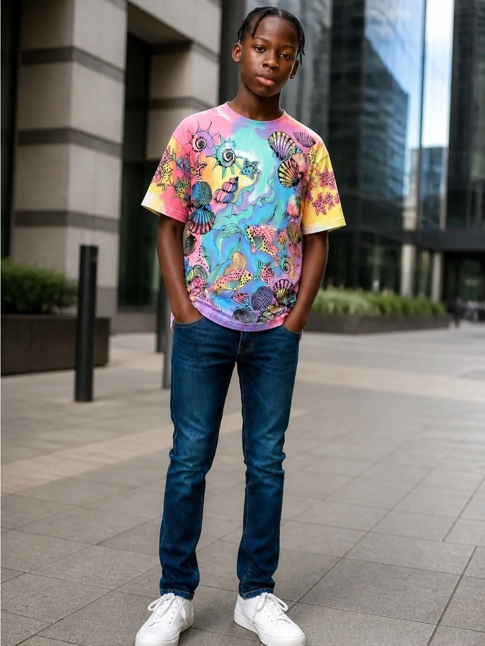 Vintage 90's‎ Freeze Tag Tropical Fish Coral AOP All Over Print T Shirt one size
